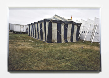 Susan Meiselas, The Tent, Essex Junction, Vermont, September 1974, c-print, 16 x 24 inches, edition of 10