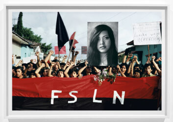 NICARAGUA. Jinotepe. A funeral procession for assassinated student leaders. Demonstrators carry a photograph of Arlen Siu, an FSLN guerrilla fighter killed in the mountains three years earlier.