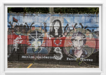 Jinotepe, NIcaragua. FSLN mural celebrating heroism of Arlen Siu defaced.