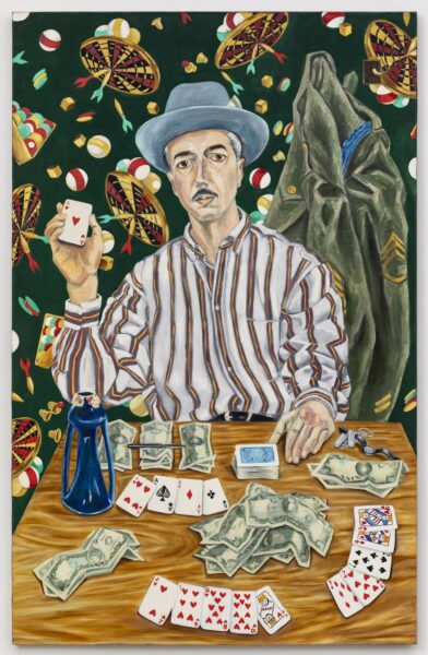 Prudence Whittlesey, Ace of Hearts, 1992, oil on canvas, 78 x 50 inches